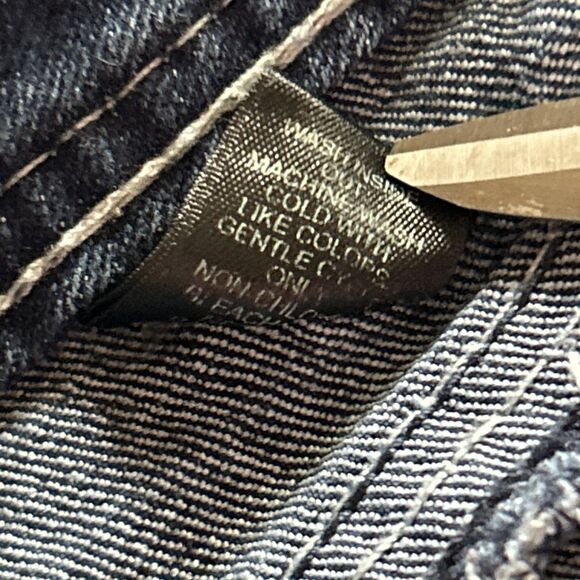 Cato Capri Blue Jean Cuffed Cropped Embellished Stretch Flap Pockets - Size 12 - Picture 13 of 13